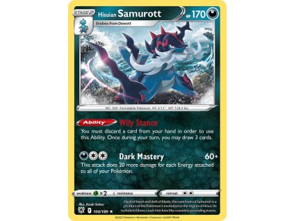 Pokémon Hisuian Samurott (ASR 100)