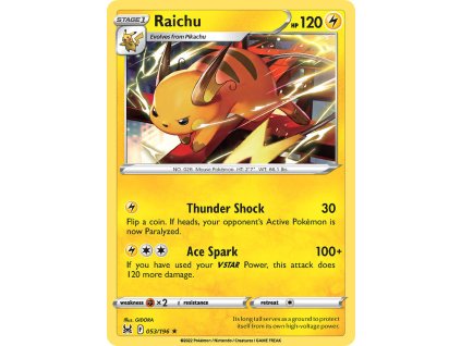 Pokémon Raichu (LOR 053)