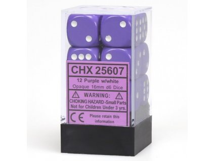 Sada Kostek (12d6) 16mm - Chessex Opaque - Purple w/white