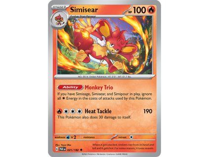 Pokémon Simisear (PAR 021, NM)