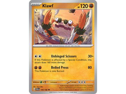 Pokémon Klawf (PAR 105, NM)