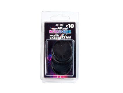 AK Interactive – černé duté podstavce, kulaté 32 mm