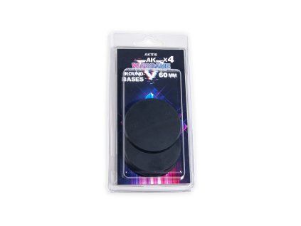 AK Interactive – plastové černé podstavce, kulaté 60 mm