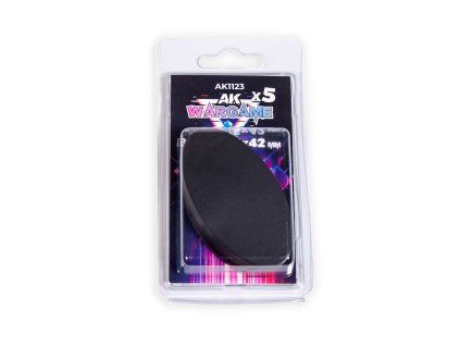 AK Interactive – plastové černé podstavce, oválné 75×42 mm