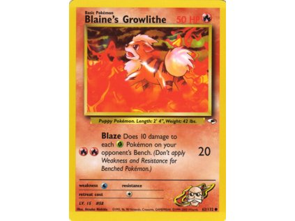 Pokémon Blaine's Growlithe GH 62