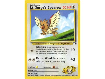 Pokémon Lt. Surge's Spearow GH 83