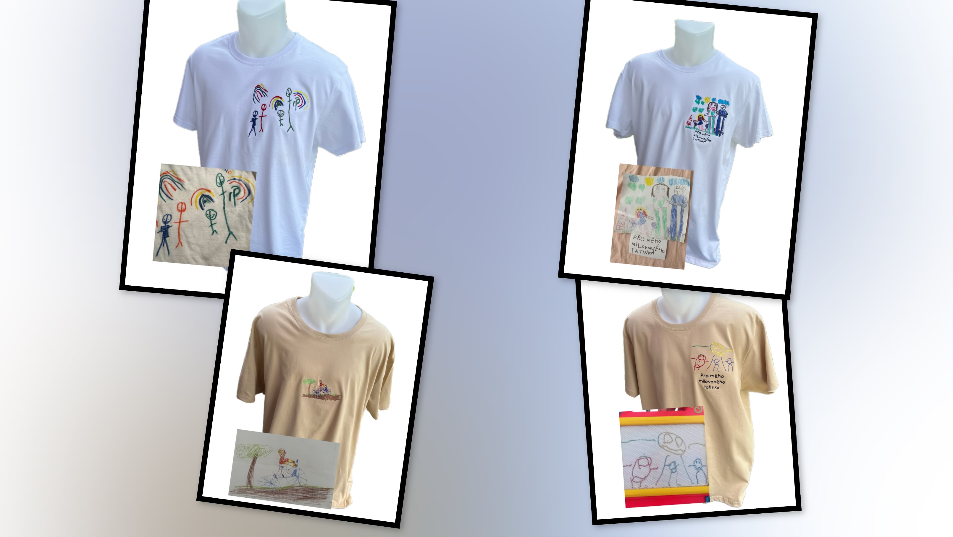 Vyšívání z kresby dítěte na textil