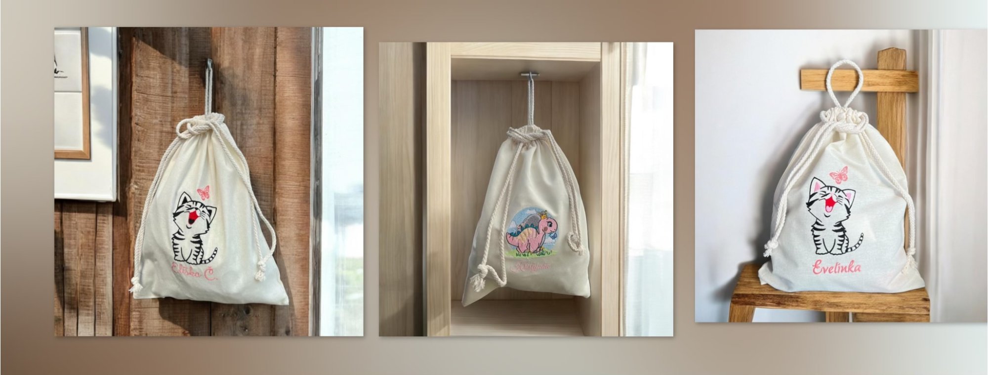 Pytlík do školky se jménem a obrázkem