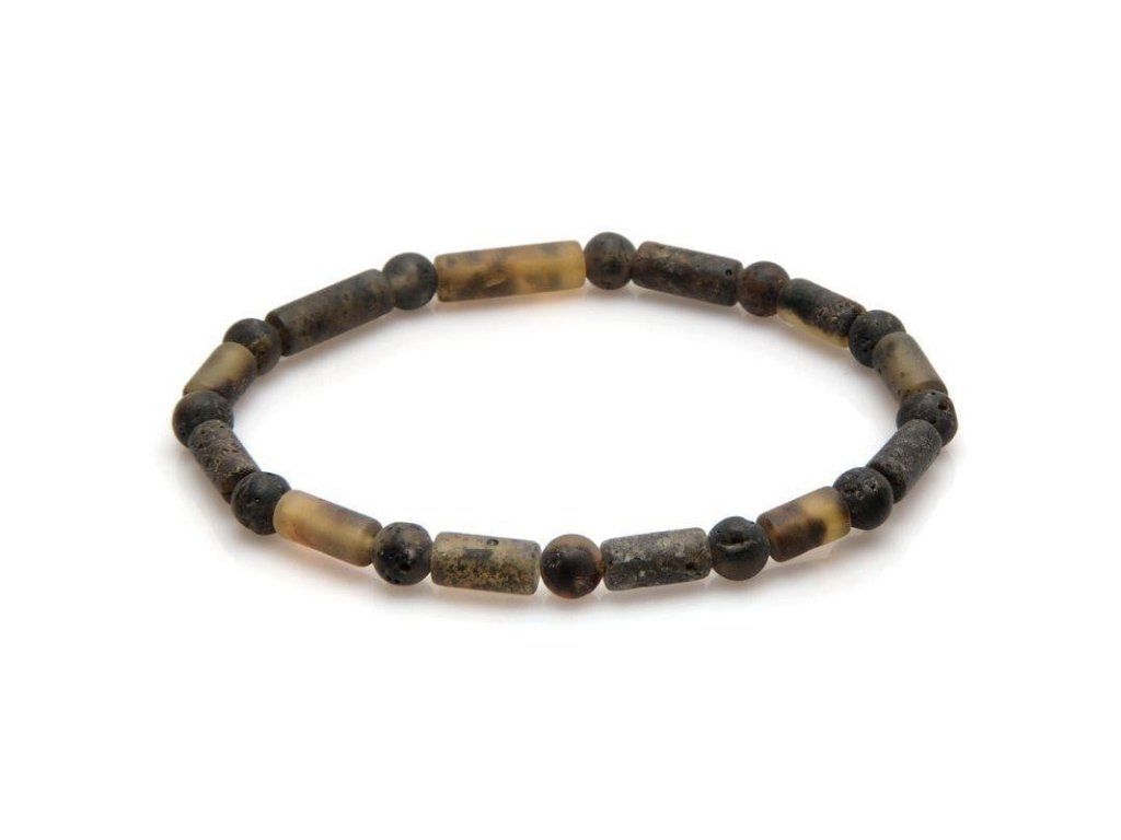 bracelet with cylindrical multi colored baltic amber length 20 21cm
