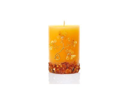 candle with amber 8x5 cm