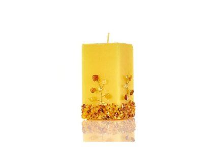candle with rectangular amber 45x45x85 cm