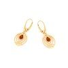 earrings with natural cognac amber in 925 gilded silver