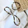 necklace with cylindrical multi colored amber length 48 cm