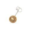 birch metal and amber cat key ring diameter 4 cm