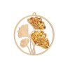 ginkgo tree decoration with baltic amber and birch wood