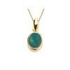 pendant with blue opal doublet in 925 gold plated silver height 1 cm
