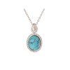 pendant with oval turquoise in aged 925 silver height 1206 cm
