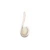 pendant with oval white opal in 925 rhodium silver height 2 cm