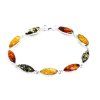 bracelet with multi colored amber 925 rhodium plated silver 18535 cm