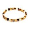bracelet with multi colored amber ball length 17 18 cm