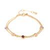 bracelet with multi colored stones in 925 gilded silver length 153 cm