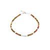 bracelet with multi colored unakite rhodium plated silver 925 1553 cm