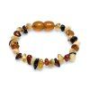 baby bracelet with multi colored amber chips screw clasp length 12 13 cm