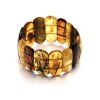 bracelet plate with natural multi colored amber plate length 21 cm
