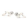 earrings with natural white opal in 925 rhodium silver
