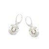 earrings with natural white opal in 925 rhodium silver