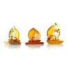 amber boat figurine height 3 cm