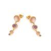 dangling earrings with multi colored stones in 925 gilded silver