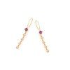 earrings with garnet and rose quartz in 925 gilded silver