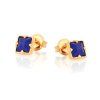 earrings with natural blue lapis lazuli in 925 gilded silver