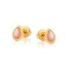 earrings with natural pink moonstone in 925 gilded silver