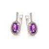 amethyst and cubic zirconia drop earrings rhodium silver