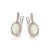 opal and zirconium oxide drop earrings rhodium plated silver