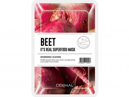 Dermal Korea It's Real Superfood Mask - Beet | Esenční maska ze Superpotravin - Červená řepa | 25g