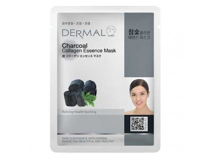 dermal-korea-textilni-kolagenova-maska-s-drevenym-uhlim-23g