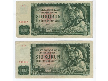 2 kusy 100Kčs 1961 X