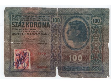100Korona 1912 Falz kolok