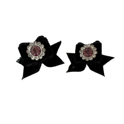 Velvet Bows with Flowers Lt. Amethyst