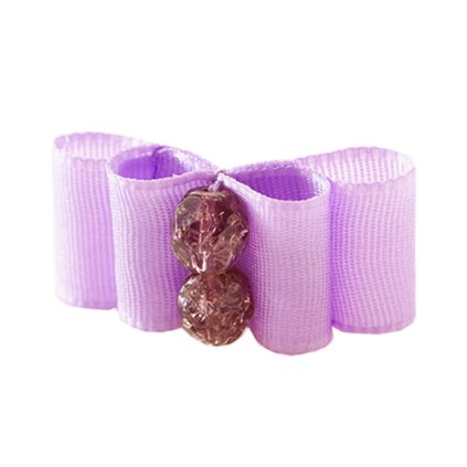 Taffeta Bow with Violet Cracked Fire-Polished Beads