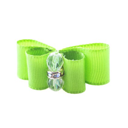 Taffeta Bow with Crystal Fire-Polished Beads and a roundel