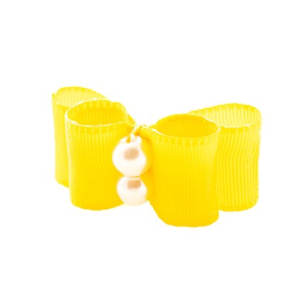 Taffeta Bow with White Glass Pearls