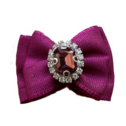 Taffeta Bow with Octagon Burgundy