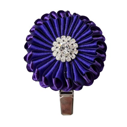 Satin Brooch with Strass Jablonec Button