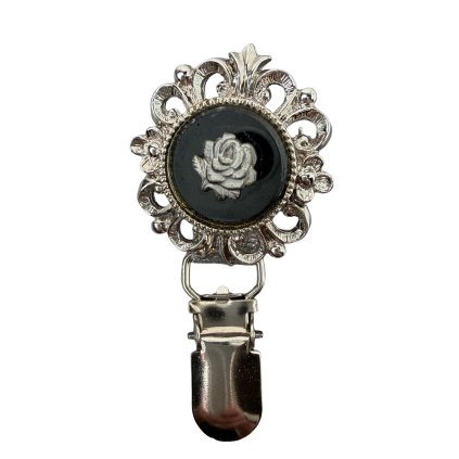 Vintage Elegant Brooch with Rose Cameo
