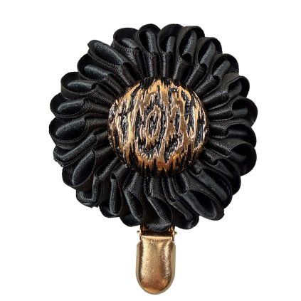 Satin Brooch with Antique ŽBS Button