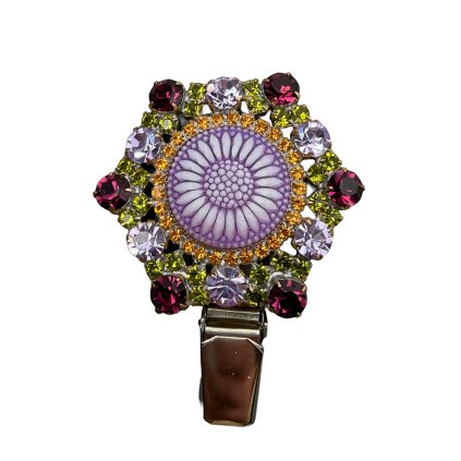 Brooch with Purple Sunflower Centre